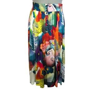 Unbranded Multicolor Abstract Print Skirt, Side Pockets, Estimate Size Large